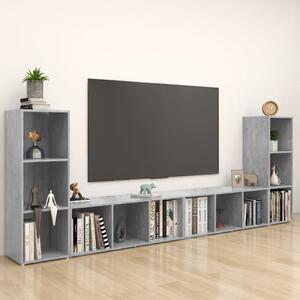 TV Cabinets 4 pcs Concrete Grey 107x35x37 cm Chipboard
