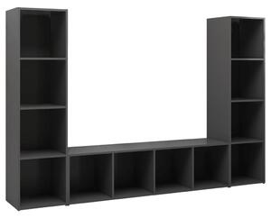TV Cabinets 3 pcs Grey 142.5x35x36.5 cm Engineered Wood