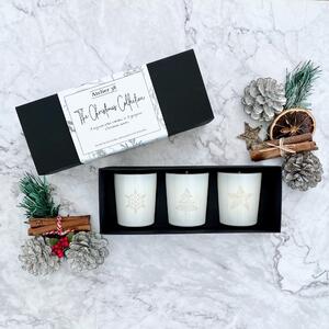 Atelier 38 Christmas Spice, Christmas Tree, & White Christmas Soy Candle Gift Set White