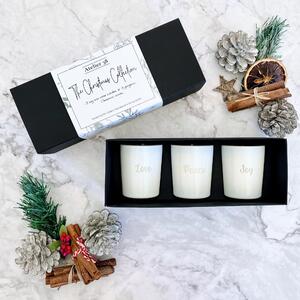 Atelier 38 Christmas Spice, Fireside, & White Christmas Soy Candle Gift Set White