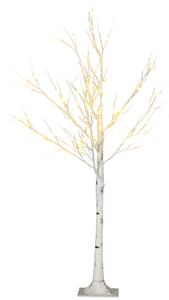 HOMCOM 4ft Artificial White Birch Tree Light with 72 Warm White Pre-Lit LED Light for Indoor and Covered Outdoor Use