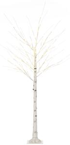 HOMCOM 6ft Artificial White Birch Tree Light with 96 Warm White Pre-Lit LED Light for Indoor and Covered Outdoor Use