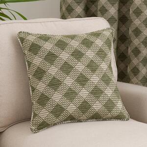 Brody Check Square Cushion Olive