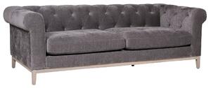 Texarkana Fabric 3 Seater Sofa With Oak Legs In Dark Grey