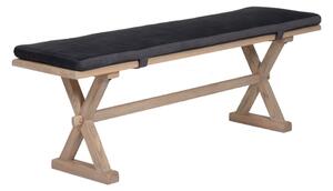 Valencia Wooden Dining Bench With Fabric Seat In Natural