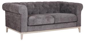 Texarkana Fabric 2 Seater Sofa With Oak Legs In Dark Grey