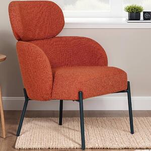 Sayreville Fabric Accent Bedroom Chair With Black Legs In Rust