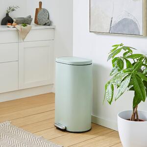 Oval 30 Litre Stainless Steel Pedal Bin Sage