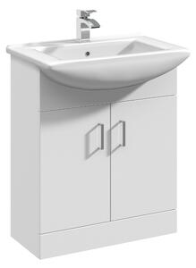 Mayford 2 Door Vanity Unit with Square Basin Gloss White