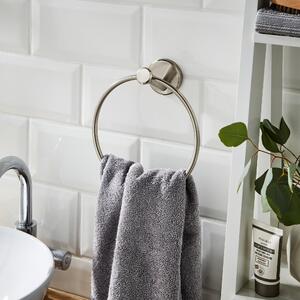 Lincoln Towel Ring Brushed Silver