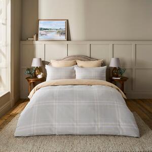 Dorma Braemar Check Camel Brushed Cotton Duvet Cover and Pillowcase Set Camel