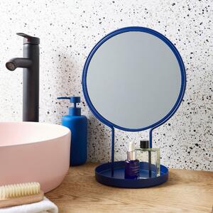 Elements Free Standing Dressing Table Mirror With Tray Navy (Blue)