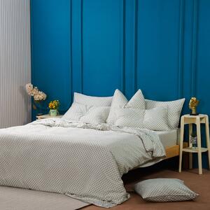Ackly Bamboo - Sage Checkered Duvet Cover & Pillowcases Set, Double