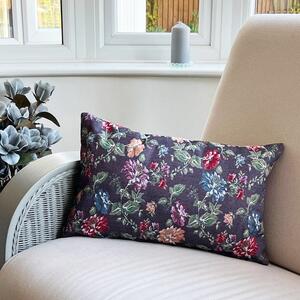 Daro Tapestry Blackcurrant Floral Rectangular Cushion