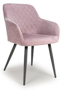 2x Harina Brushed Velvet Dusky Pink Dining Chair