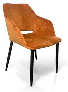 2x Yero Brushed Velvet Burnt Orange Dining Chair