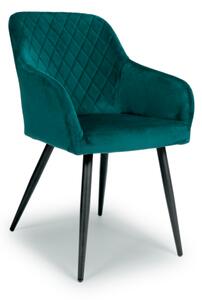 2x Harina Brushed Mint Green Velvet Dining Chair