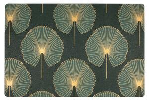 Recycled Faux Leather Oriental Fan Placemat Green