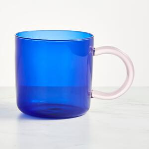 Elements Glass Coffee Mug Blue