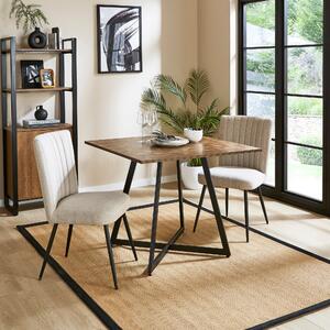 Brayden 4 Seater Square Dining Table, Parquet Effect Brown