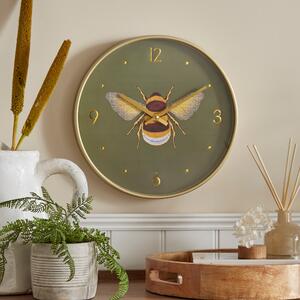 Bee Wall Clock Gold