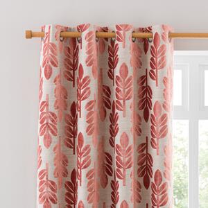 Annika Cut Velvet Eyelet Curtains Clay