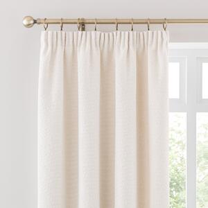 Churchgate Woodhouse Boucle Pencil Pleat Curtains Ivory