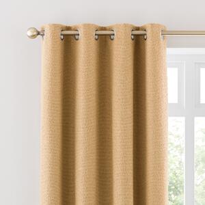 Churchgate Woodhouse Boucle Eyelet Curtains Honey