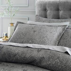 Haven Paisley Chenille Oxford Pillowcase Charcoal