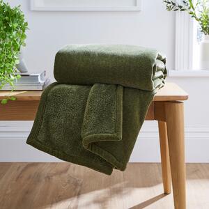 Cosy Chenille Throw 130x180cm Olive (Green)