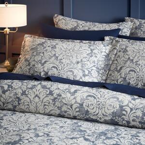 Rayna Damask Jacquard Blue Oxford Pillowcase Blue