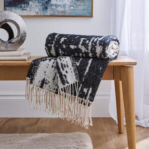 Abstract Luxe Throw 130x180cm Charcoal (Grey)