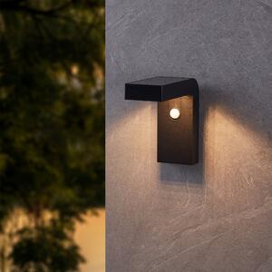 EGLO Baracconi PIR Solar Outdoor Wall Light Black