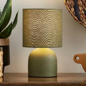 Hera Textured Ceramic Table Lamp Green