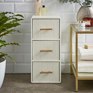 Modern Luxe Ribbed 3 Drawer Unit Grey