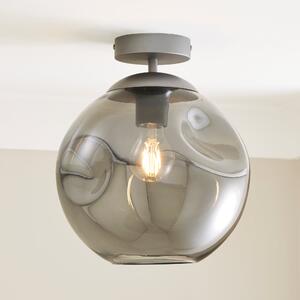 Alexis Smoked Flush Ceiling Fitting, 25cm Grey