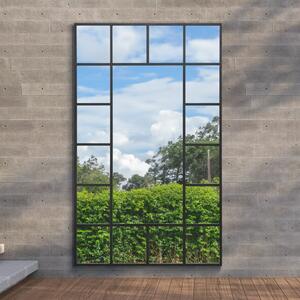 Wenestra Modern Rectangle Indoor Outdoor Wall Mirror Black