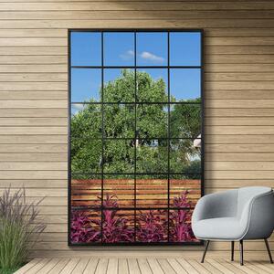 Fenestra Modern Rectangle Window Indoor Outdoor Wall Mirror Black