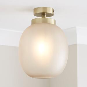 Lixue Recycled Glass Frosted Smoked Semi-Flush Fitting Gold