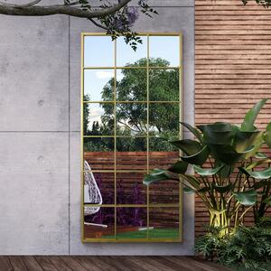 Fenestra Modern Window Indoor Outdoor Full Length Wall Mirror Gold