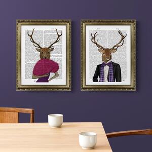Mr and Mrs II by Fab Funky Set of 2 Framed Prints Blue