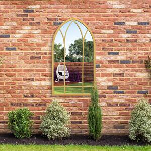 Arcus Window Arched Indoor Outdoor Wall Mirror Gold