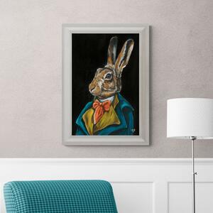 Horace by Louise Brown Framed Print White/Brown