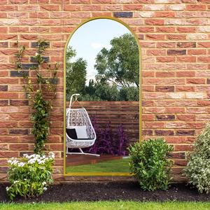Arcus Arched Indoor Outdoor Full Length Wall Mirror Gold