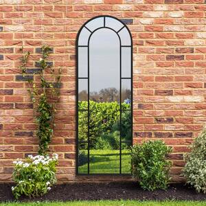 Arcus Denestra Arched Indoor Outdoor Full Length Wall Mirror Black