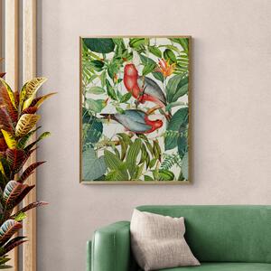 Tropical Birds by andrea Haase Framed Print Green/Brown