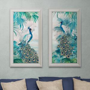 Indian Peafowl by Eva Watts Set of 2 Framed Prints Blue