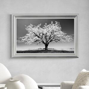 Blossom Tree White by Peter Wey Framed Print Silver/White