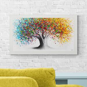 Colourful Tree by Ashvin Harrison Framed Print White/Blue/Yellow