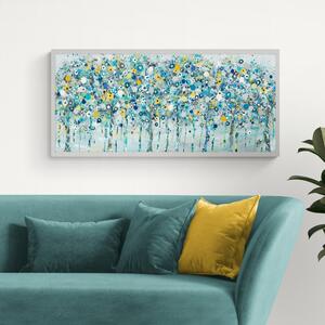 Beyond The Trees by Sara Otter Framed Print Teal (Blue)